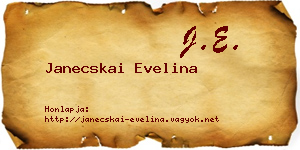 Janecskai Evelina névjegykártya